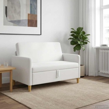 vidaXL Καναπές με Αποθήκευση Λευκό 122x78x87cm Πολυεστέρας