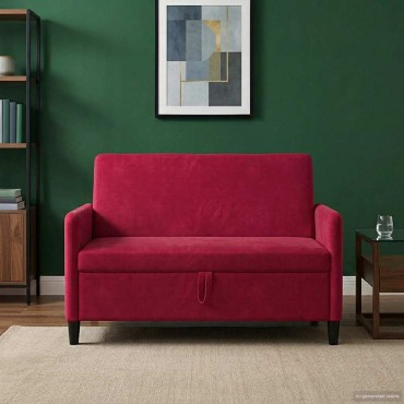 vidaXL Καναπές με Αποθήκευση Κόκκινο 122x78x87cm Πολυεστέρας