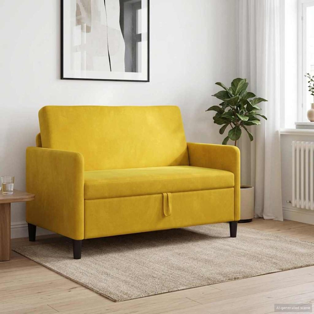 vidaXL Καναπές με Αποθήκευση Κίτρινο 122x78x87cm Πολυεστέρας