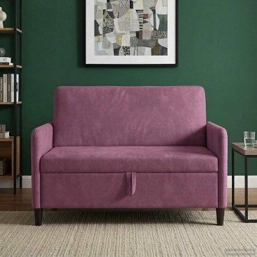 vidaXL Καναπές με Αποθήκευση Μοβ 122x78x87cm Πολυεστέρας