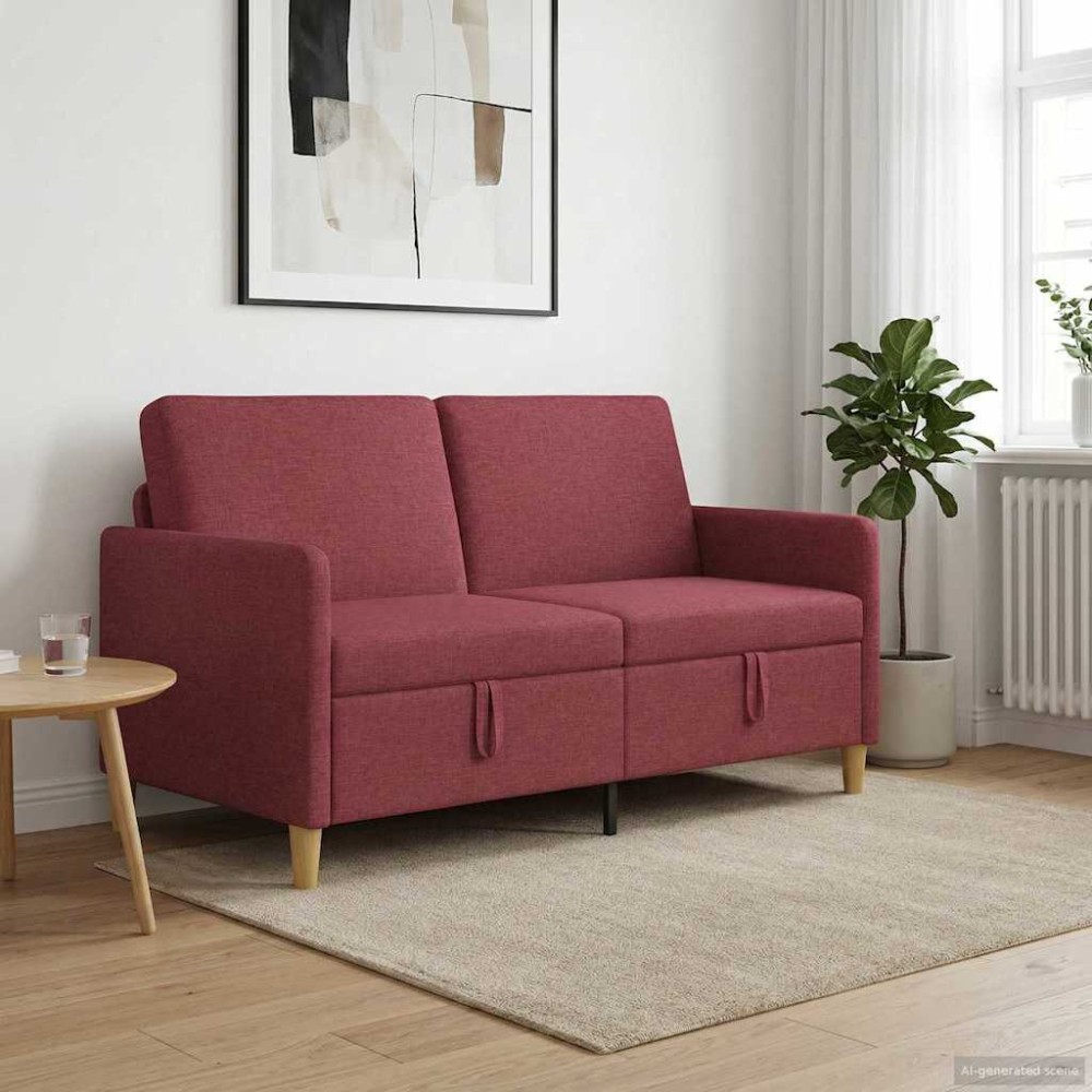 vidaXL Καναπές με Αποθήκευση Κόκκινο 152x78x87cm Πολυεστέρας