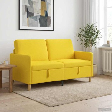 vidaXL Καναπές με Αποθήκευση Απαλό Κίτρινο 152x78x87 εκ