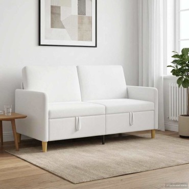 vidaXL Καναπές με Αποθήκευση Λευκό 152x78x87cm Πολυεστέρας