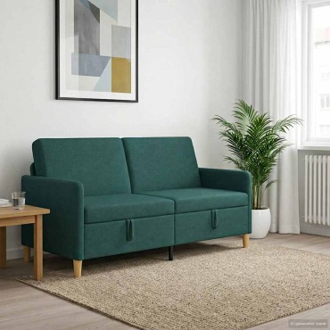 vidaXL Καναπές με Αποθήκευση Σκούρο Πράσινο 172x78x87 εκ