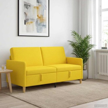 vidaXL Καναπές με Αποθήκευση Απαλό Κίτρινο 172x78x87 εκ