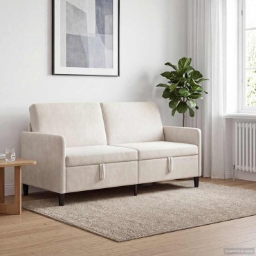 vidaXL Καναπές με Αποθήκευση Κρεμ 172x78x87cm Πολυεστέρας