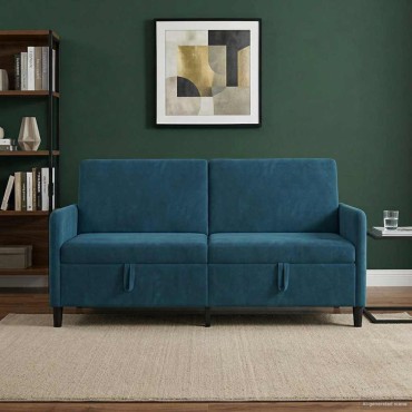 vidaXL Καναπές με Αποθήκευση Μπλε 172x78x87cm Πολυεστέρας