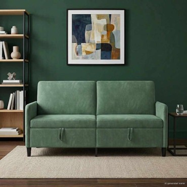 vidaXL Καναπές με Αποθήκευση Θαλασσί 172x78x87cm Πολυεστέρας