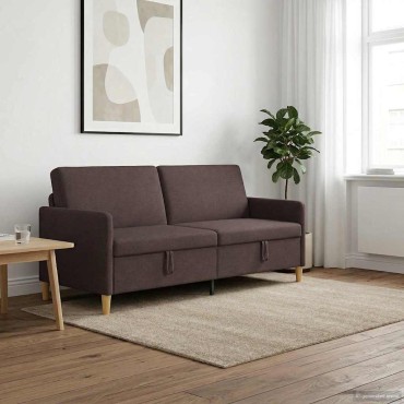 vidaXL Καναπές με Αποθήκευση Σκούρο Καφέ 192x78x87cm Πολυεστέρας