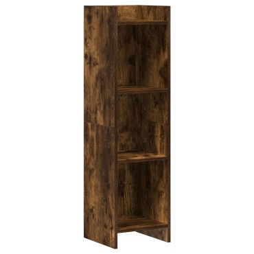 vidaXL Βιβλιοθήκη Καπνισμένο Ξύλο Δρυός 30x30x111 εκ 1 τεμ.