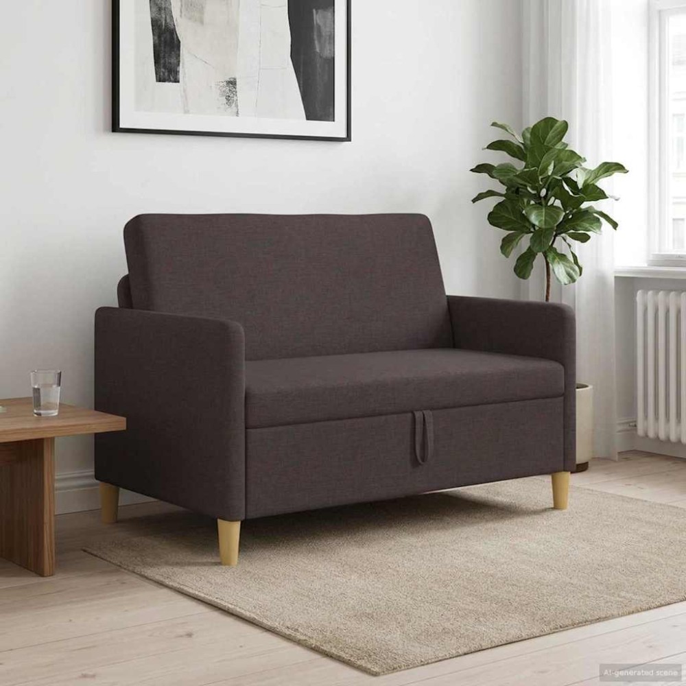 vidaXL Καναπές με Αποθήκευση Σκούρο Καφέ 122x78x87cm Πολυεστέρας