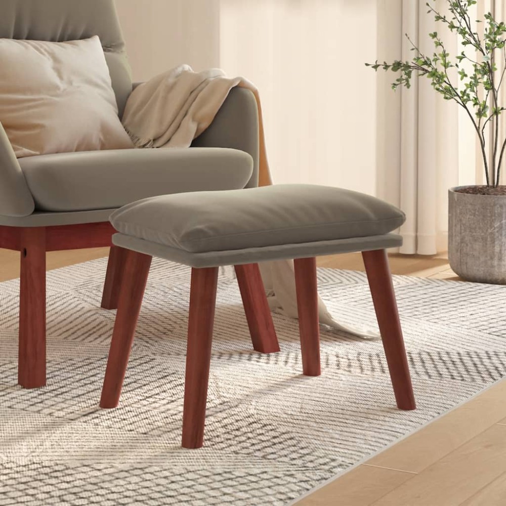 vidaXL Υποπόδιο Ανοιχτό Γκρι 45x29,5x35cm Βελούδινο 1 τεμ.