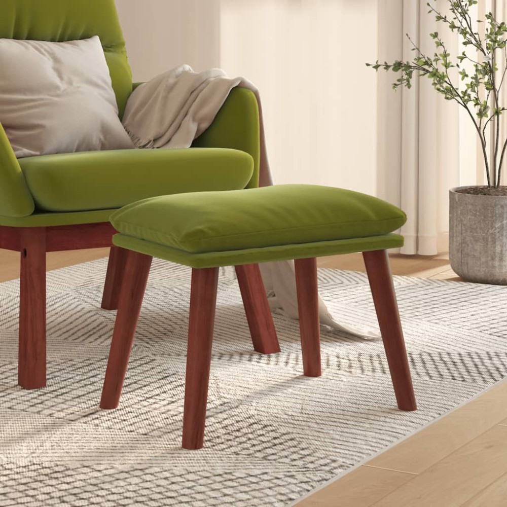 vidaXL Υποπόδιο Ανοιχτό Πράσινο 45x29,5x35cm Βελούδινο 1 τεμ.