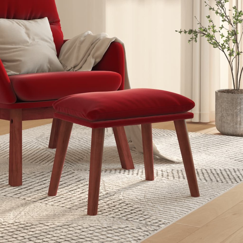 vidaXL Υποπόδιο Μπορντό 45x29,5x35cm Βελούδινο 1 τεμ.