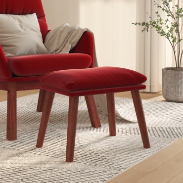 vidaXL Υποπόδιο Μπορντό 45x29,5x35cm Βελούδινο 1 τεμ.