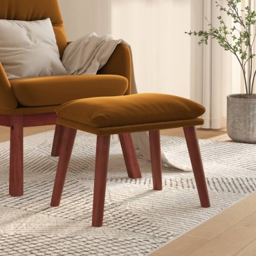 vidaXL Υποπόδιο Καφέ 45x29,5x35cm Βελούδινο 1 τεμ.