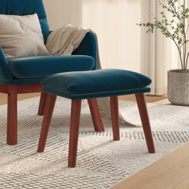 vidaXL Υποπόδιο Μπλε 45x29,5x35cm Βελούδινο 1 τεμ.