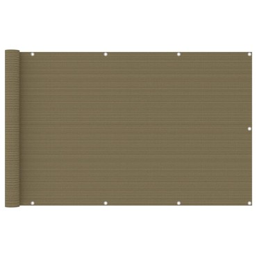 vidaXL Διαχωριστικό Βεράντας Taupe 120 x 400 εκ. από HDPE