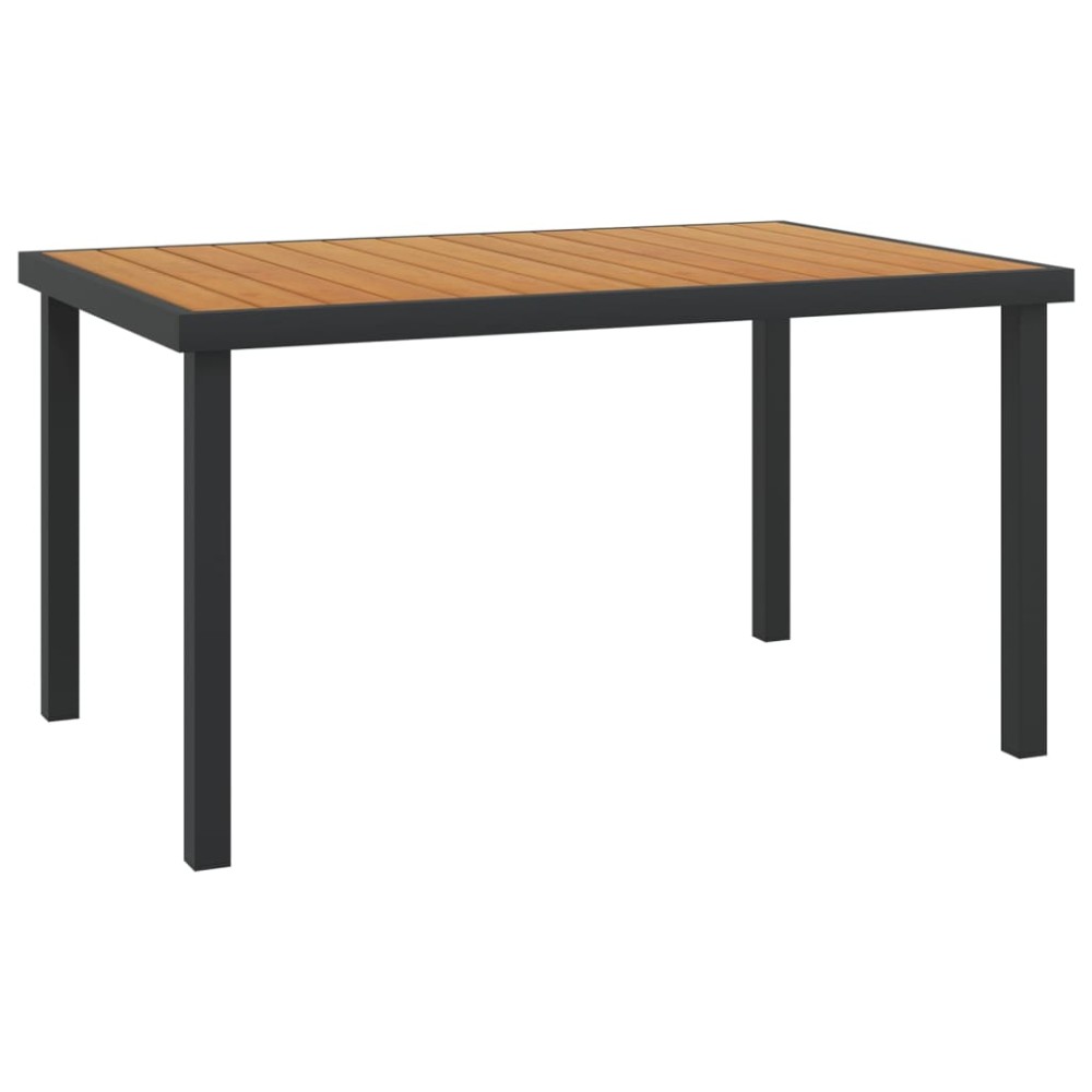 vidaXL Τραπέζι Κήπου Καφέ 140x90x74cm από Αλουμίνιο και WPC 1 τεμ.