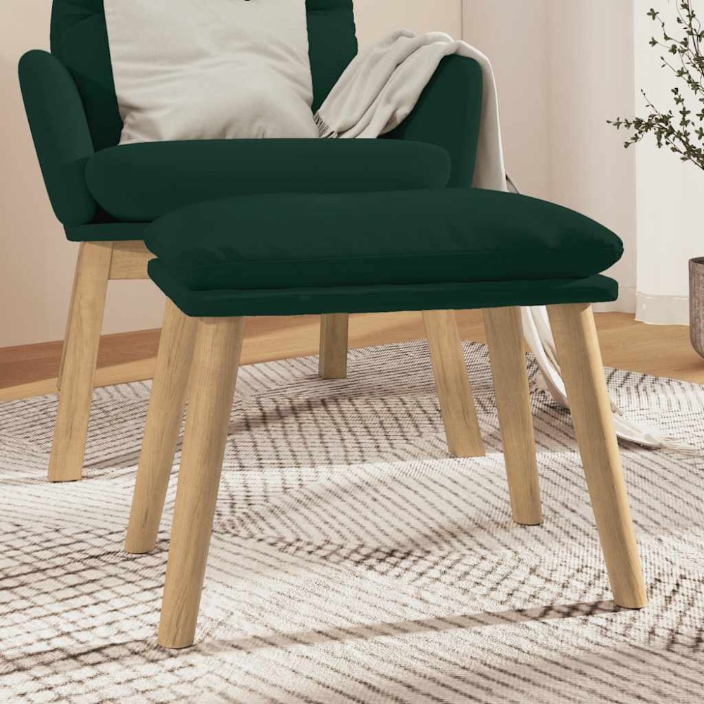 vidaXL Υποπόδιο Σκούρο Πράσινο 45x29,5x35cm Βελούδινο 1 τεμ.