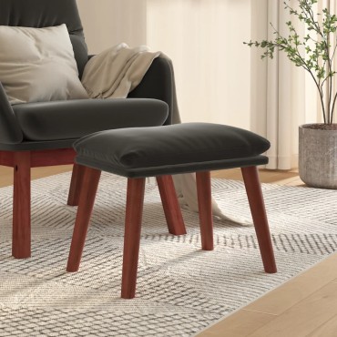 vidaXL Υποπόδιο Σκούρο Γκρι 45x29,5x35cm Βελούδινο 1 τεμ.