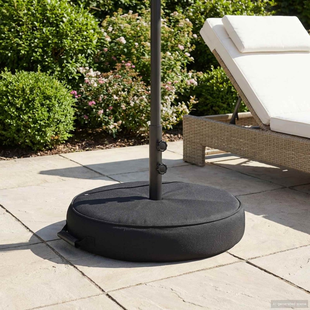 vidaXL Βάση ομπρέλας βεράντας 53 x 53 x 40 cm Ατσάλι Μαύρο