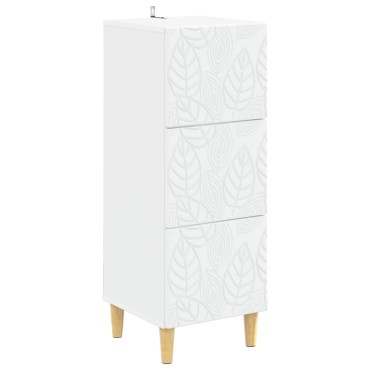 vidaXL Ντουλάπι με Συρτάρια 33x34,5x90cm Επεξεργασμένο Ξύλο Λευκό 1 τεμ.