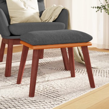 vidaXL Υποπόδιο Σκούρο Γκρι 45x29,5x35cm Ύφασμα & Συνθετικό Δέρμα 1 τεμ.