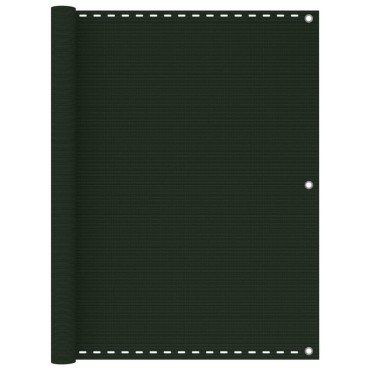 vidaXL Διαχωριστικό Βεράντας Σκούρο Πράσινο 120 x 600 εκ. από HDPE
