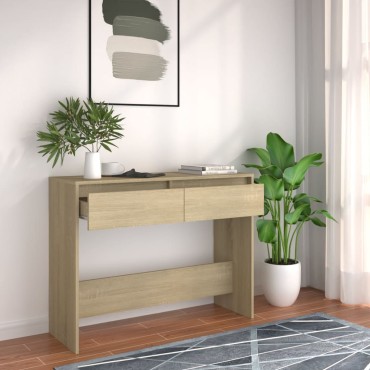 vidaXL Τραπέζι Κονσόλα Sonoma Δρυς 100x35x76,5cm Επεξεργασμένο Ξύλο 1 τεμ.