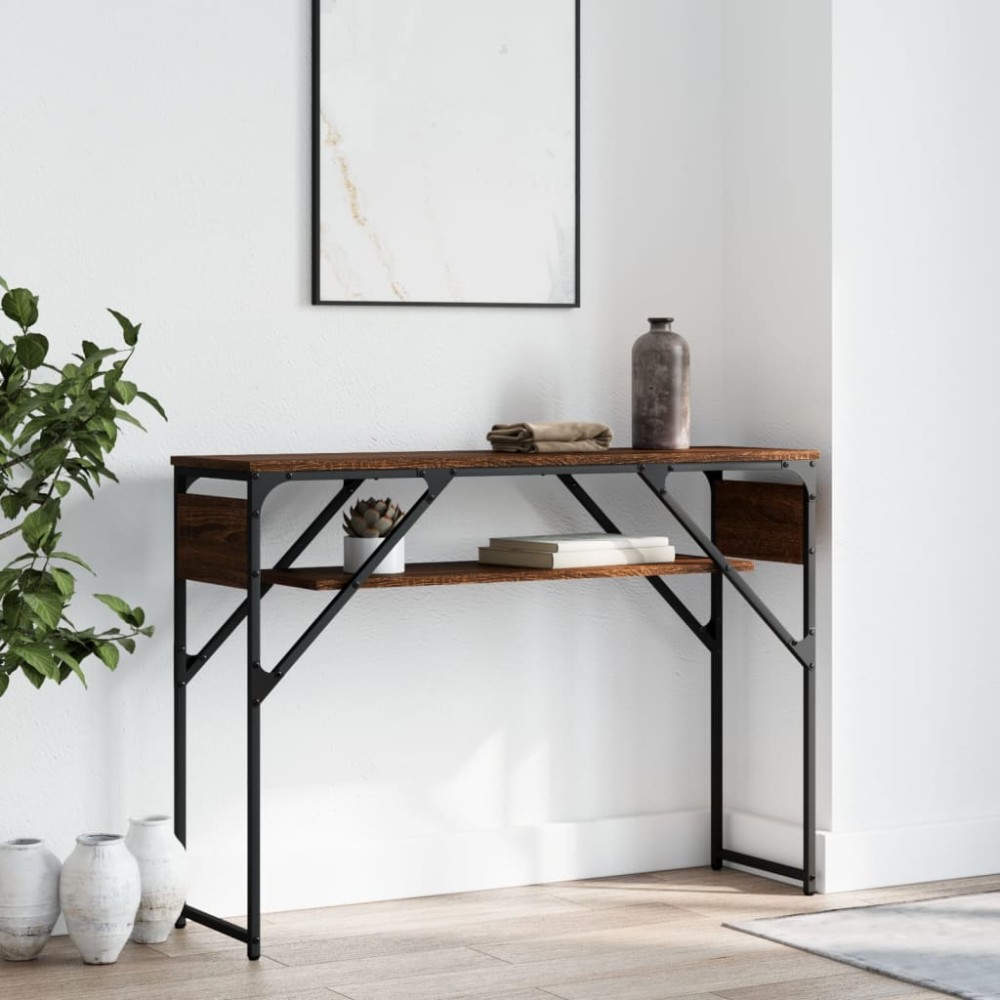 vidaXL Τραπέζι Κονσόλα Καφέ Δρυς 105x30x75cm από Επεξεργ. Ξύλο 1 τεμ.