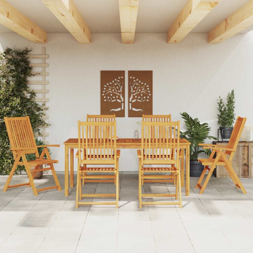 vidaXL Σετ Τραπεζαρίας Κήπου 7 τεμ. 180x90x75cm από Μασίφ Ξύλο Ακακίας