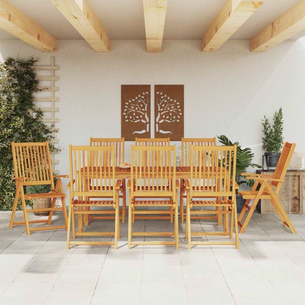vidaXL Σετ Τραπεζαρίας Κήπου 9 τεμ. 180x90x75cm από Μασίφ Ξύλο Ακακίας
