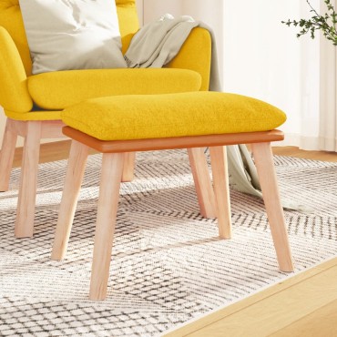vidaXL Υποπόδιο Μουσταρδί 45x29,5x35cm Ύφασμα & Συνθετικό Δέρμα 1 τεμ.