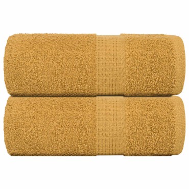vidaXL Πετσέτες Πλυσίματος FROGN 2 τεμ. Χρυσές 30x30 εκ. 360 γρ./τ.μ.