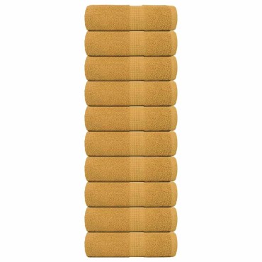 vidaXL Πετσέτες Ξενώνα FROGN 10 τεμ. Χρυσές 30x50 εκ. 360 γρ./τ.μ.
