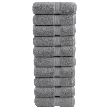 vidaXL Παντόφλες Premium SOLUND 10 τεμ. Γκρι 30x30 εκ. 600 γρ./τ.μ.