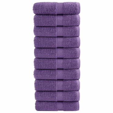 vidaXL Πετσέτες Ξενώνα Premium SOLUND 10 τεμ. Μωβ 30x50 εκ. 600 γρ./τ.μ.