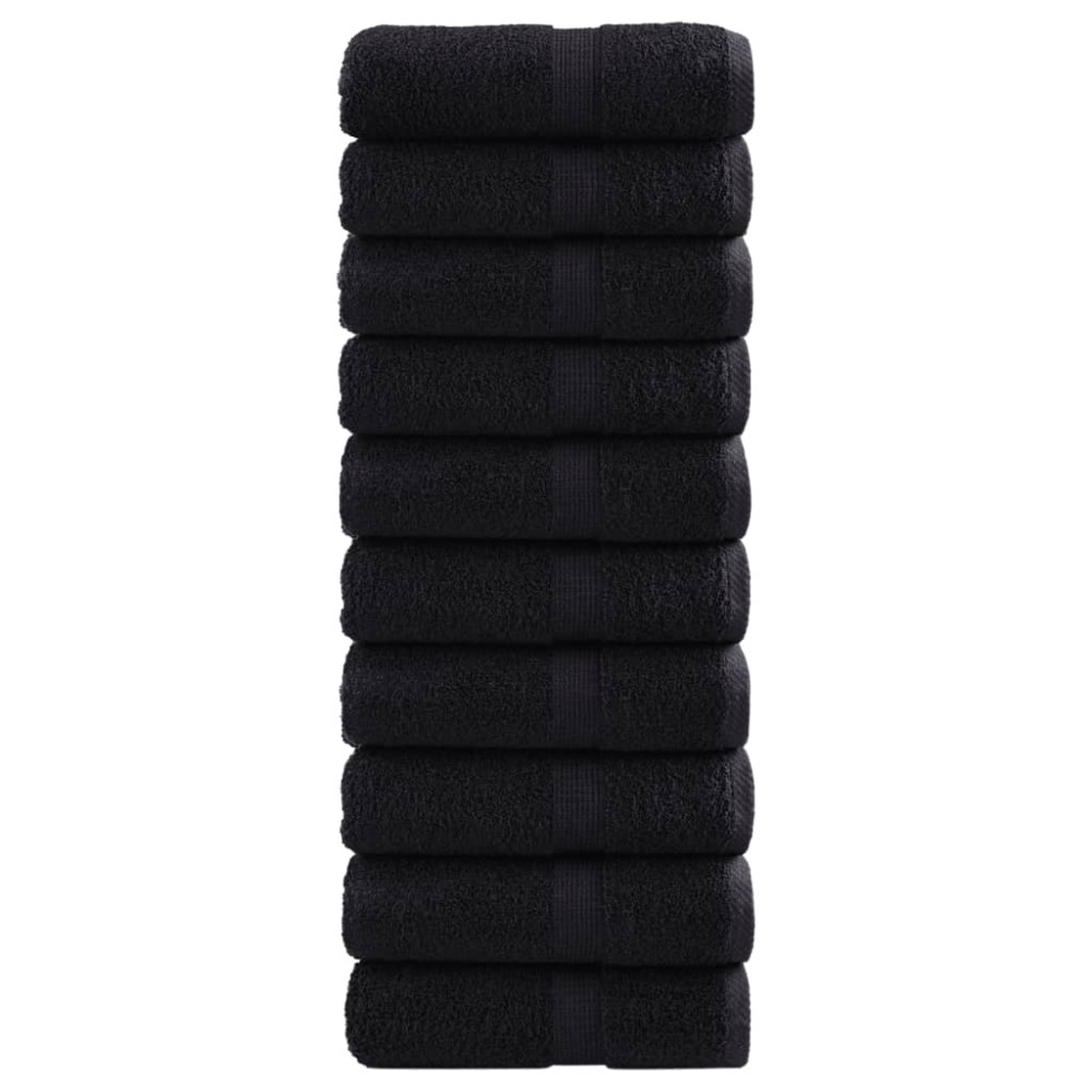 vidaXL Πετσέτες Ξενώνα Premium SOLUND 10 τεμ. Μαύρες 30x50 εκ. 600 γρ./τ.μ. vidaXL Πετσέτες Ξενώνα Premium SOLUND 10 τεμ. Μαύρες 30x50 εκ. 600 γρ./τ.μ.