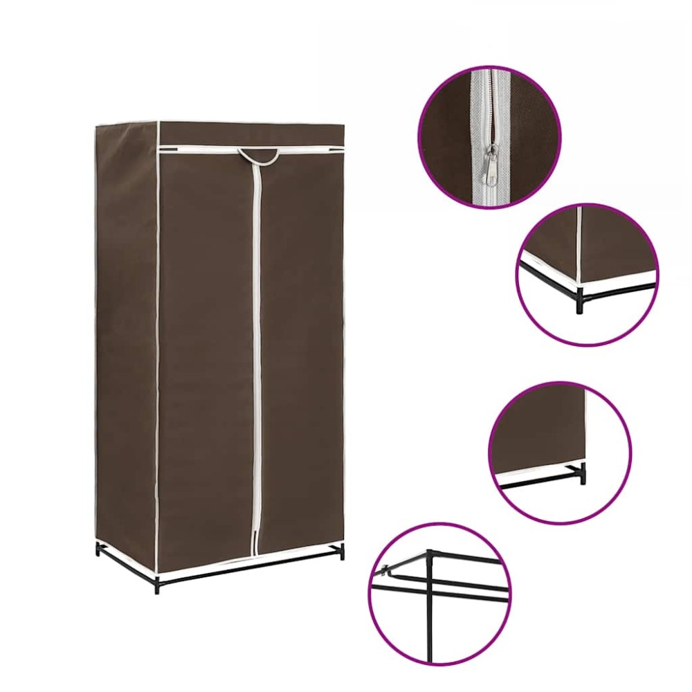 vidaXL Ντουλάπα Καφέ 75x50x160cm 1 τεμ.