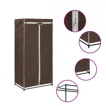 vidaXL Ντουλάπα Καφέ 75x50x160cm 1 τεμ.