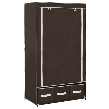vidaXL Ντουλάπα Καφέ 87x49x159cm Ύφασμα 1 τεμ.