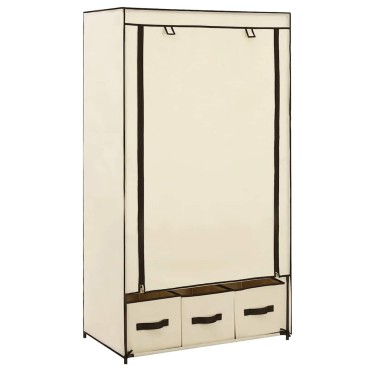 vidaXL Ντουλάπα Κρεμ 87x49x159cm Ύφασμα 1 τεμ.
