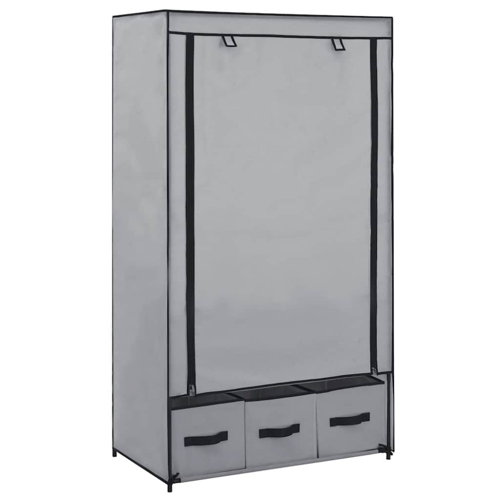vidaXL Ντουλάπα Γκρι 87x49x159cm Ύφασμα 1 τεμ.