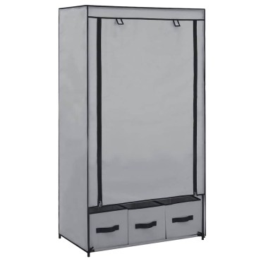 vidaXL Ντουλάπα Γκρι 87x49x159cm Ύφασμα 1 τεμ.