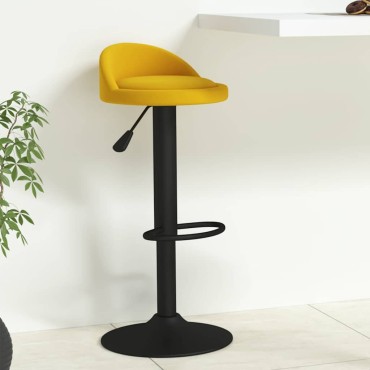 vidaXL Σκαμπό Μπαρ Κίτρινο Βελούδο 36x38x(72-94)cm 1 τεμ.