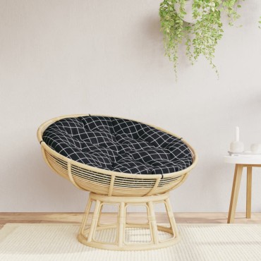 vidaXL Στρογγυλό Μαξιλάρι Μαύρο Καρό Σχέδιο 100x11cm Ύφασμα Oxford