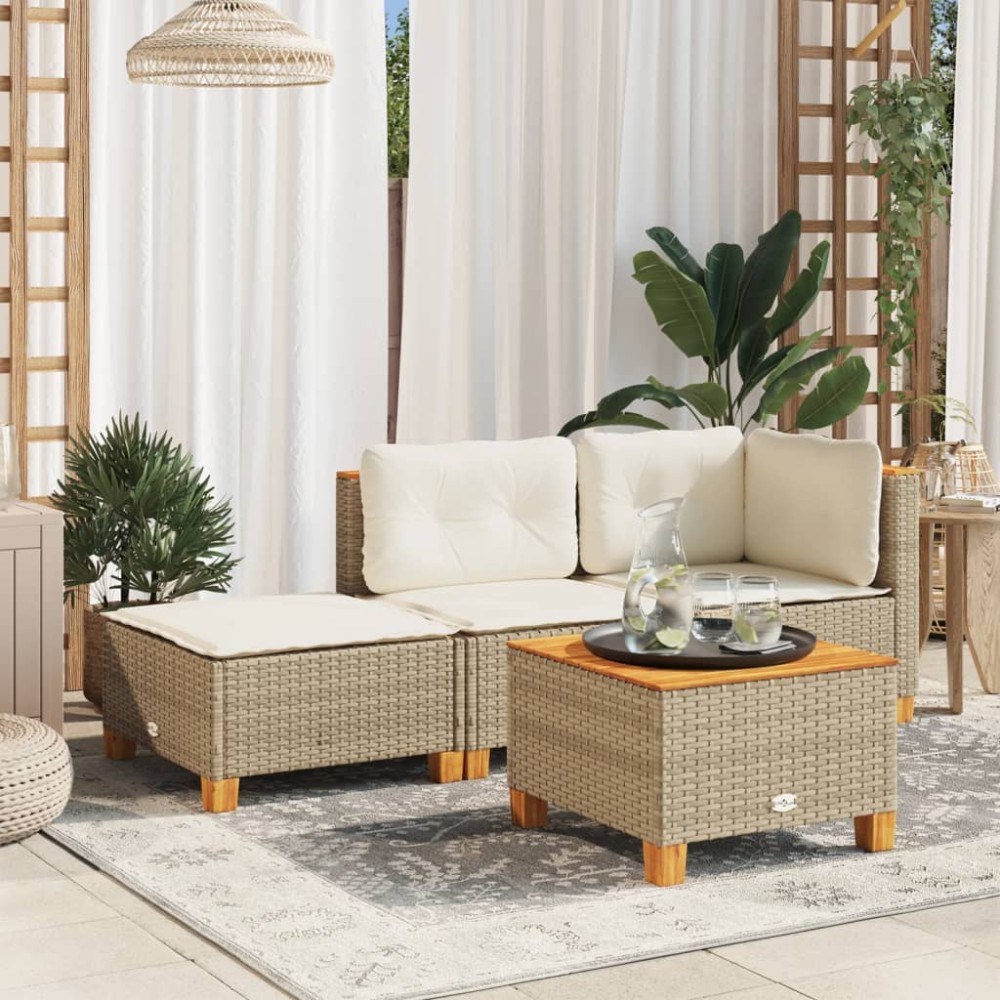 vidaXL Σκαμπό Κήπου με Μαξιλάρι Μπεζ 63,5x56x32cm από Συνθετικό Ρατάν 1 τεμ. vidaXL Σκαμπό Κήπου με Μαξιλάρι Μπεζ 63,5x56x32cm από Συνθετικό Ρατάν 1 τεμ.