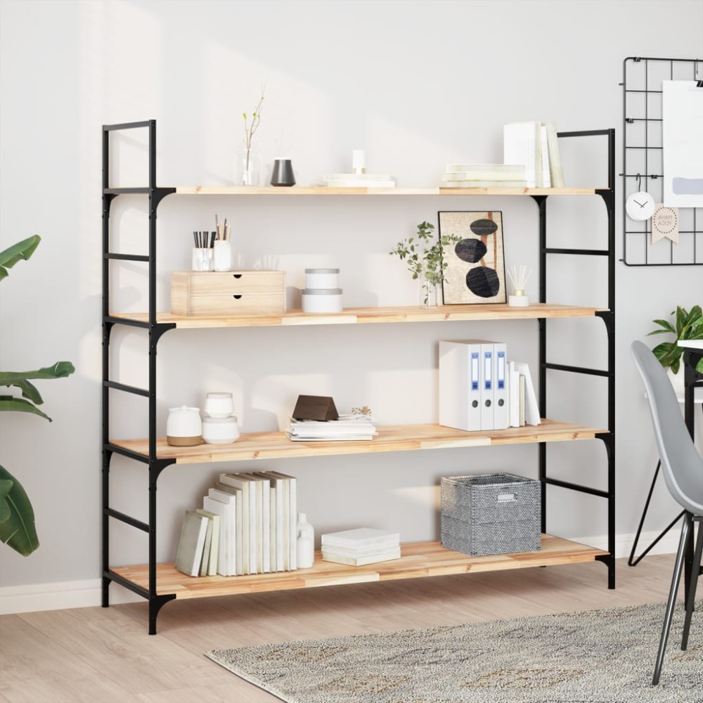 vidaXL Ράφια Πλωτά 4 τεμ. 160x40x2cm από Μασίφ Ξύλο Ακακίας χωρίς Επεξεργασία