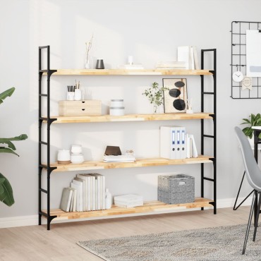 vidaXL Ράφια Πλωτά 2 τεμ. 120x20x4cm από Μασίφ Ξύλο Ακακίας